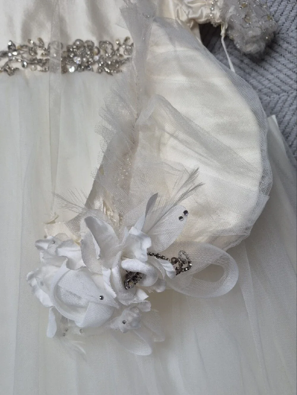 NWT Christie Helene Luxury Heirloom Rare Silk Couture Christening Gown Bonnet 6M